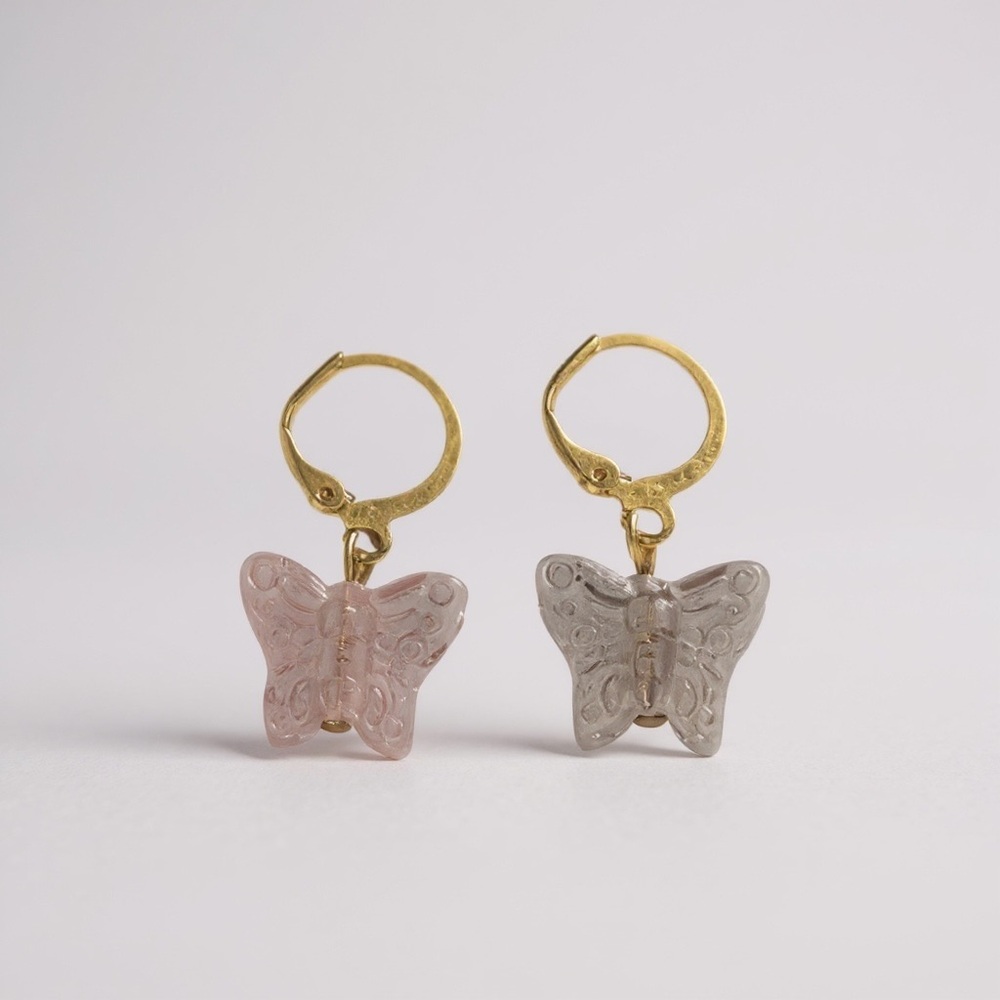 Whimsical Butterfly Dangle Earrings Fairycore Aesthetic